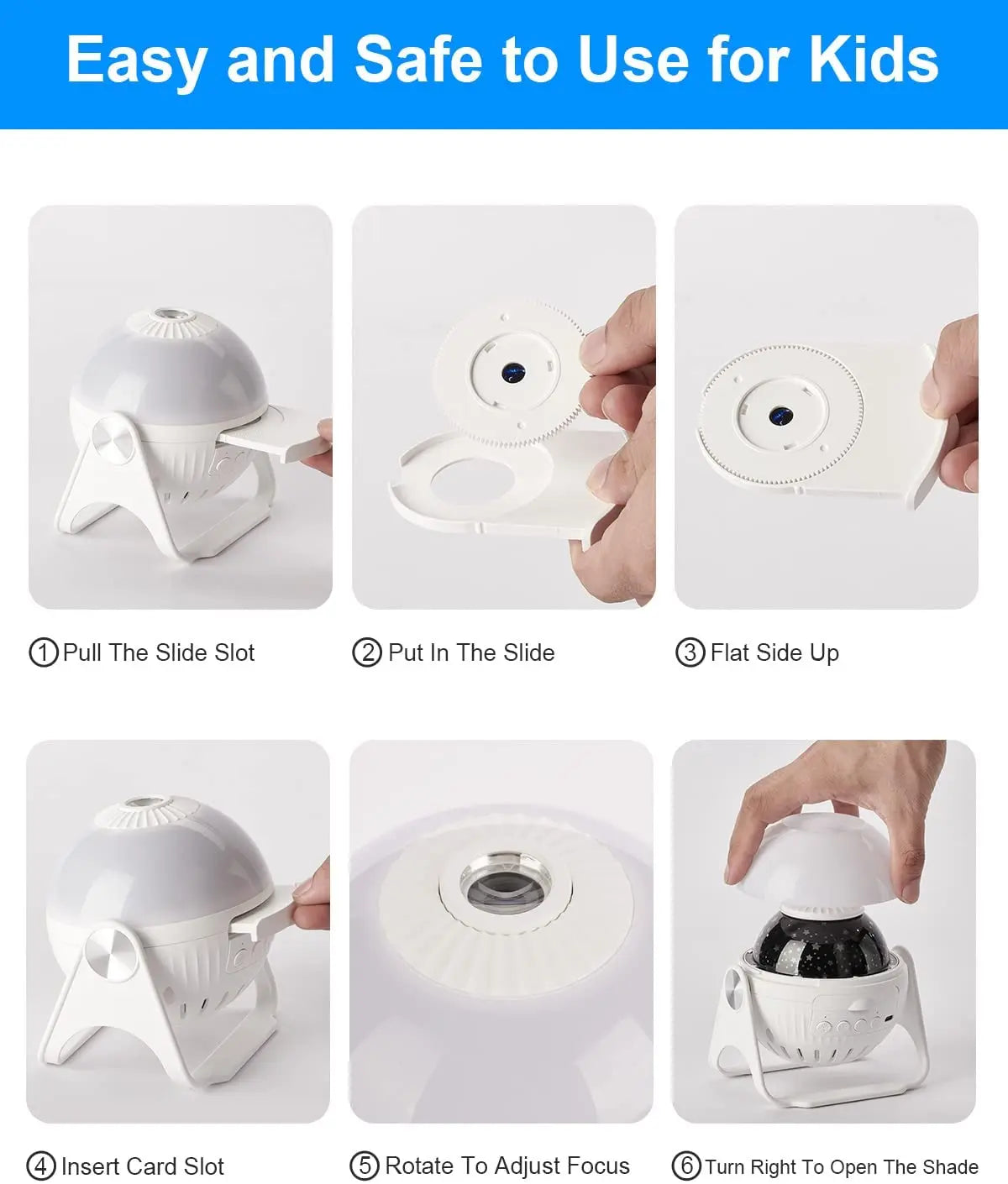 Planetarium Galaxy Night Light Projector - 360° Flexible Star Sky Lamp for Kids
