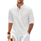 Long Men's Sleeve Stand-up Collar Pineapple Checkered Casual Shirt Top