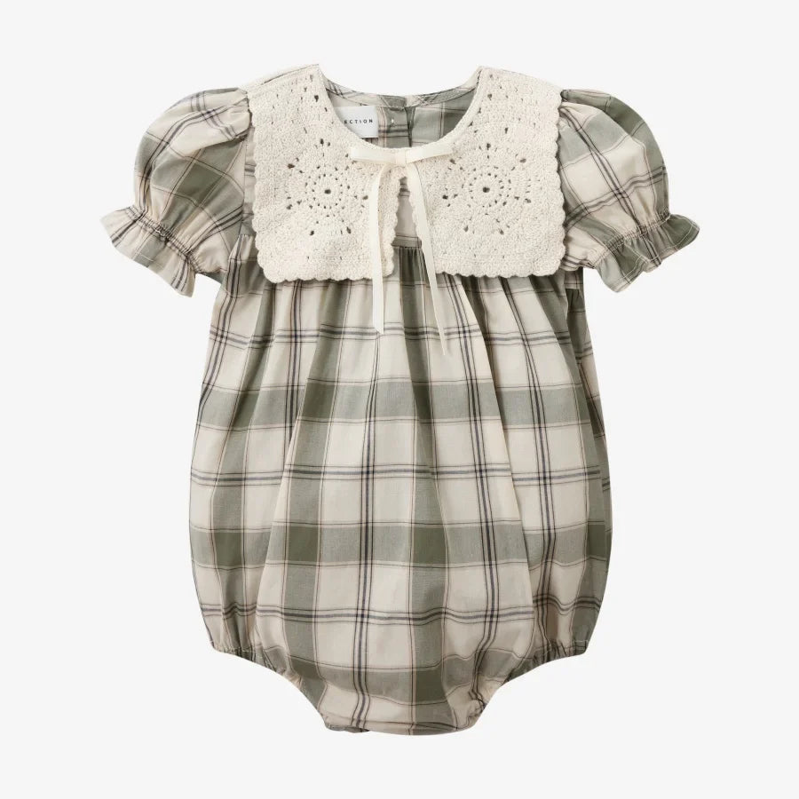 Plaid Grid, Floral, 100% Cotton, Summer Casual Wear – Plush Unisex Kids’ Matching Outfits