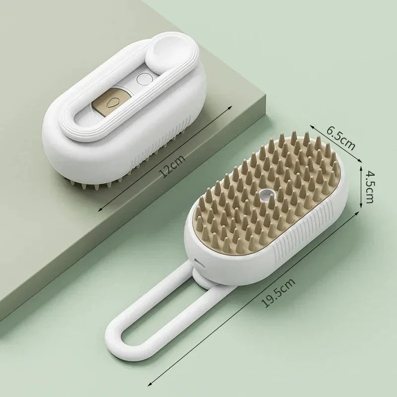 3 In1 Dog Cat Steamy Brush Spray Massage - Bath Brush & Hair Removal Device
