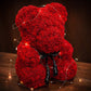 Rose Faux Teddy Bear with Gift Box and Lights - Romantic Anniversary or Valentine's Day Gift, Wedding Decor