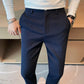 Elegant Plaid Men's Pants, Breathable Fabric, Straight Cut Design for Office and Casual Wear-6