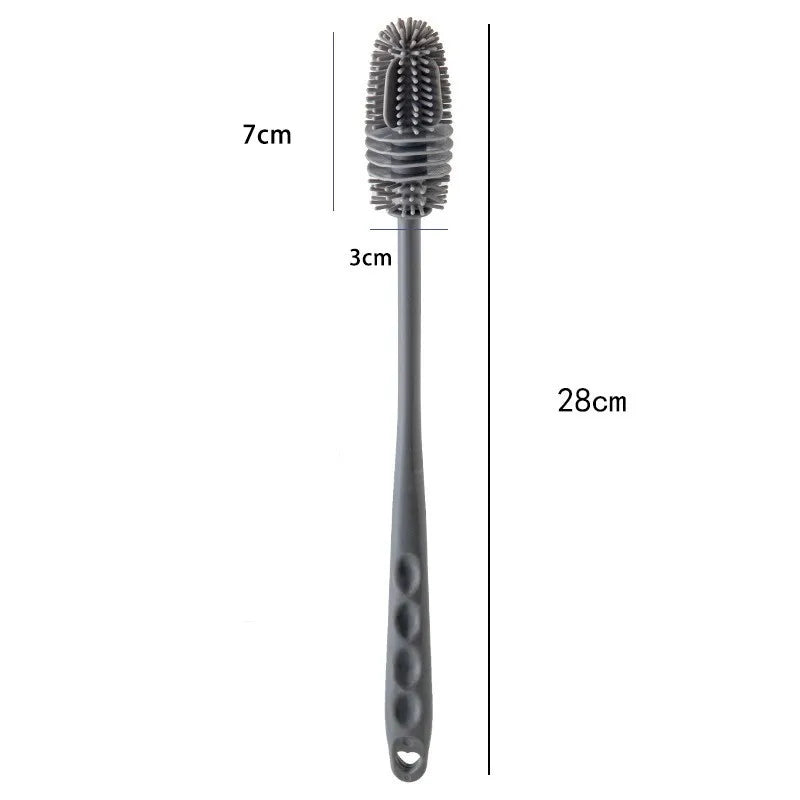 Handle Long Silicone Cleaning Brush - Household Stain Remover for Cups & No Dead Corners