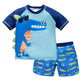 Fast-Dry Boys Swimwear - Two-Piece Cartoon Print Kit, Polyester/Nylon/Spandex, Summer Beachwear