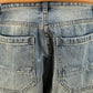 Men's Oversized Denim Jeans - Loose Straight Cut, Washed