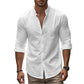 Men's Dress Shirt, Lightweight Linen Cotton Blend, Adjustable Fit, Casual and Formal Style, Summer Elegance, Various Colors-4
