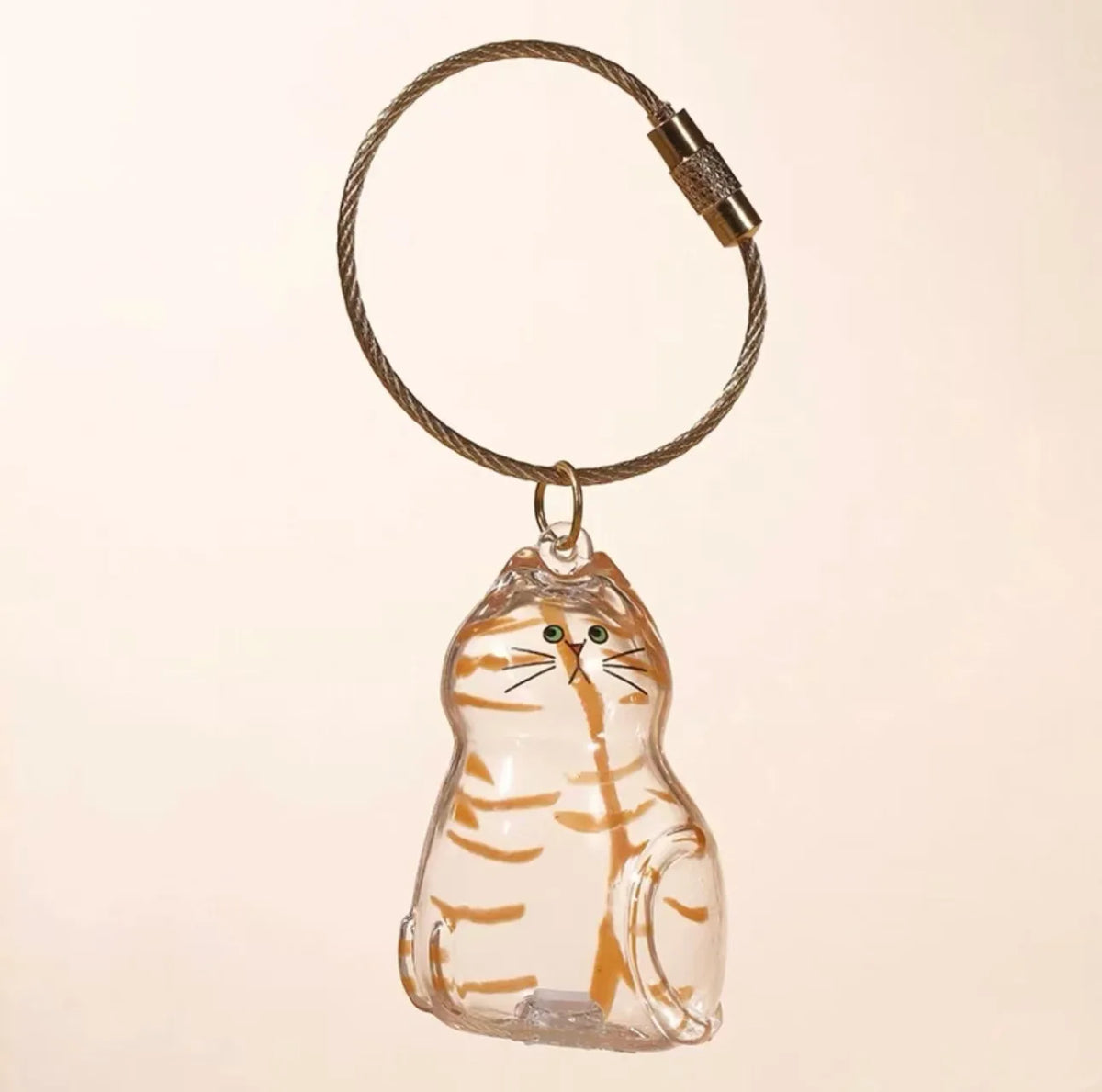 Hair Dog Keepsake Keychain Pendant Clear Resin Charm