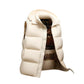 Men's Warm Down Vest - Boxy Quilted, Cotton Blend, Autumn