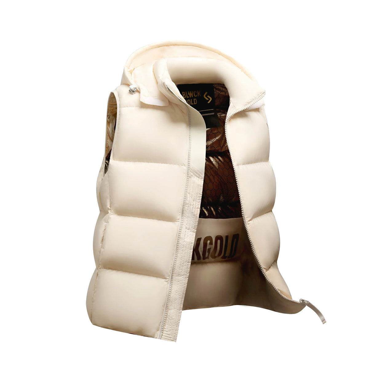Men's Warm Down Vest - Boxy Quilted, Cotton Blend, Autumn