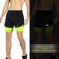 men's Stretchy 2-in-1 running shorts - longer liner, polyester blend, for jogging and gym