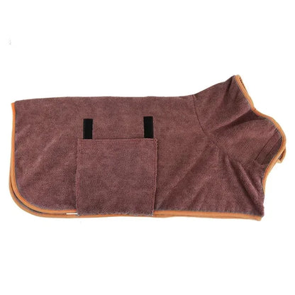 Microfiber Dog Bathrobe Towel - Flexible Absorbent Coat for Cats & Dogs, Pet Grooming Maintenance