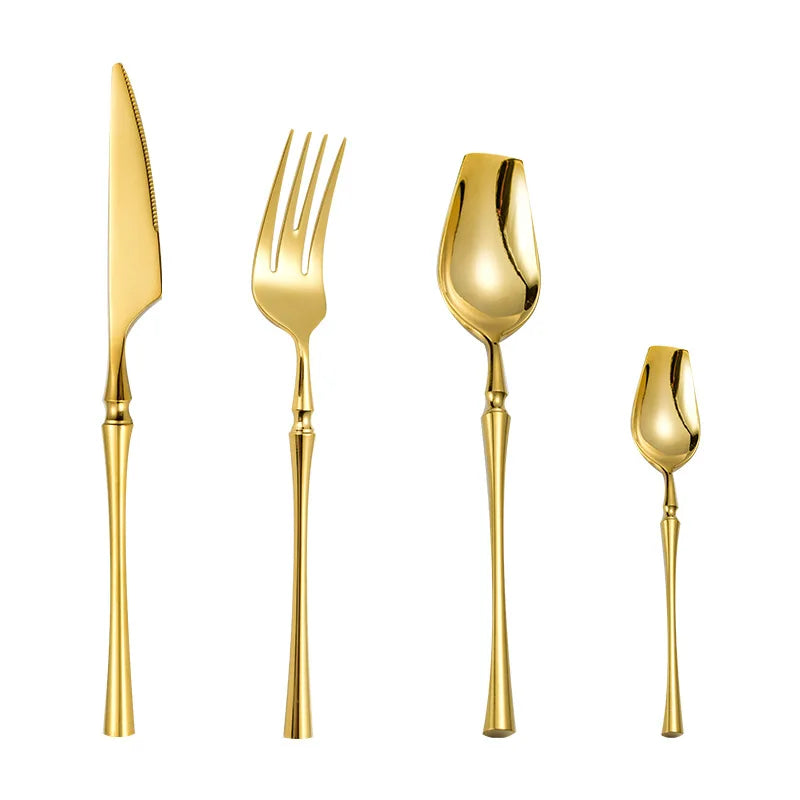 Stainless Steel 18/10  Cutlery Kit - Glossy Silver Dinnerware, Matte 304 Tableware for Gifts