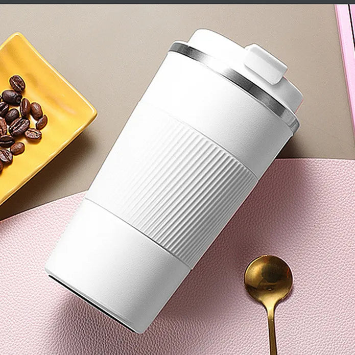510ml Double Stainless Steel Coffee Thermos Mug - Leak-Proof Travel Flask, Anti-Slip Insulated Water Bottle, BPA Free