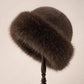 Women's Insulating Faux Fur Winter Hat - Rolled Brim, Plush
