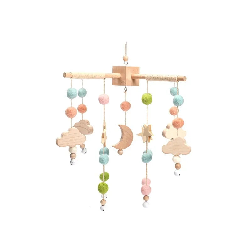 Mobile Baby Wooden Crib Hanging Toy Newborn Nursery Fall 2025 Soothing Music Developmental Gift