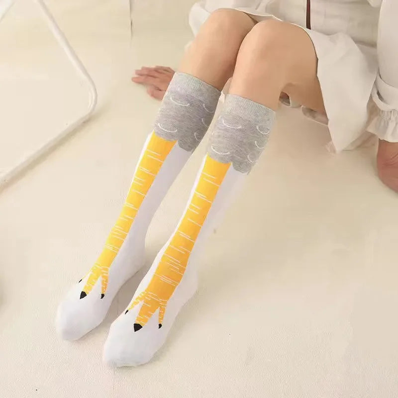 3D Funny Chicken Socks - Cartoon Thigh High Cotton Socks for Cosplay