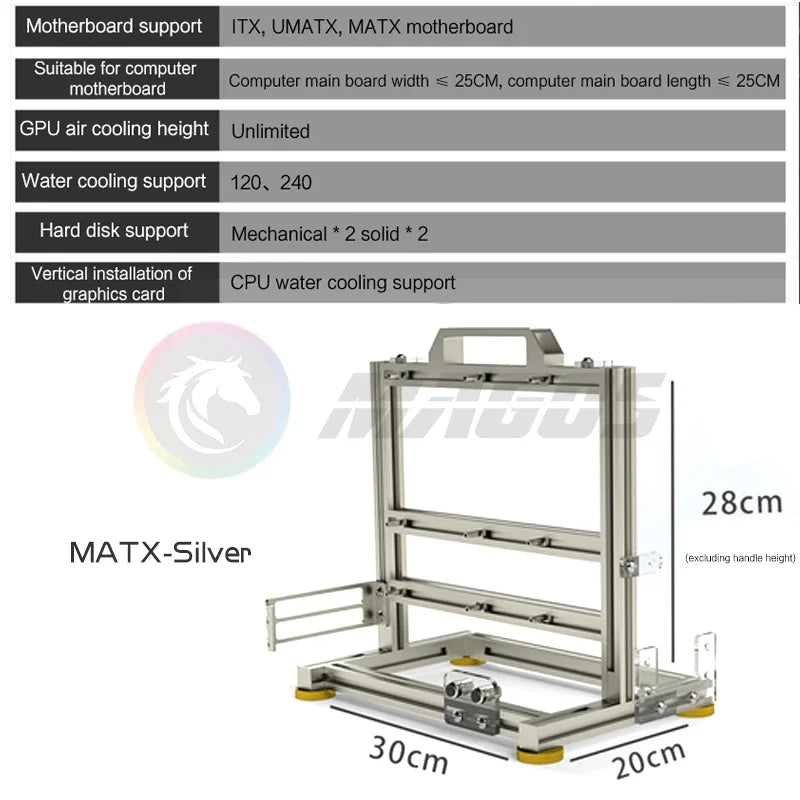 Frame Open PC Case Modular ATX MATX ITX Aluminum Rack