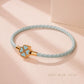 Leaf Four Clover Braided Leather Lucky Bracelet Gift