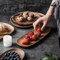 Wooden 5Pcs Storage Tray - Acacia Wood Irregular Oval Tableware, Solid Food Container