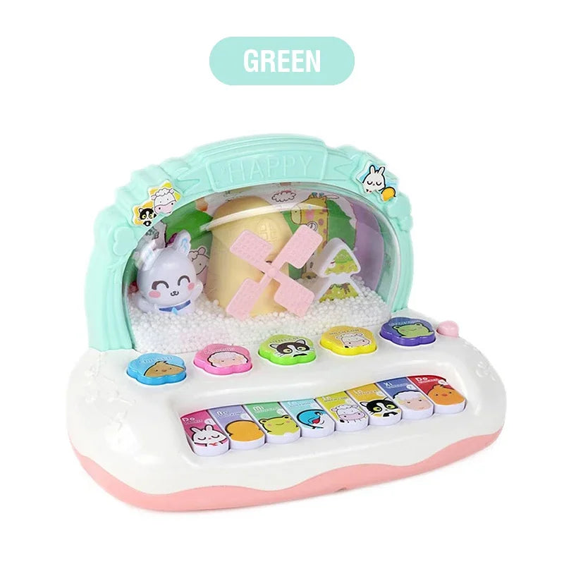 Kids Cartoon Electronic Piano with Animal Sounds and Lights - Educational Musical Instrument Toy for Ages 3+, Great Birthday Gift