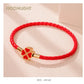 Leaf Four Clover Braided Leather Lucky Bracelet Gift