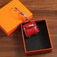 Free 1+1 Birkin Inspired Mini Hand Bag - Crocodile Pattern Mini Bag Charm Keychain