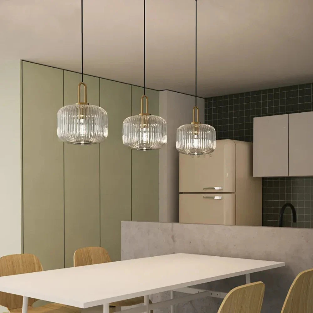 Japandi Glass Pendant Light Japanese Scandinavian Hanging Lamp Warm