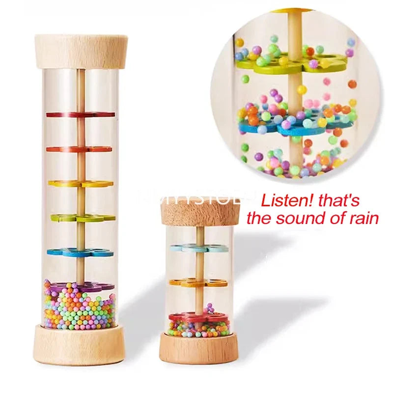 Rain Wooden Sound Pipe Toy - Fun Hourglass Music Shaker for Infants, Early Education Gift, Engaging Simulation Rain Sounds