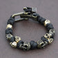 Skull Paracord Bracelet Gothic Wristband Halloween 2026 Gift Idea Flexible Braided Jewelry