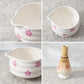 Matcha Bowl White Ceramic Sakura Matcha Tea Kit With Bamboo Whisk And Strainer Spring 2025 Gift
