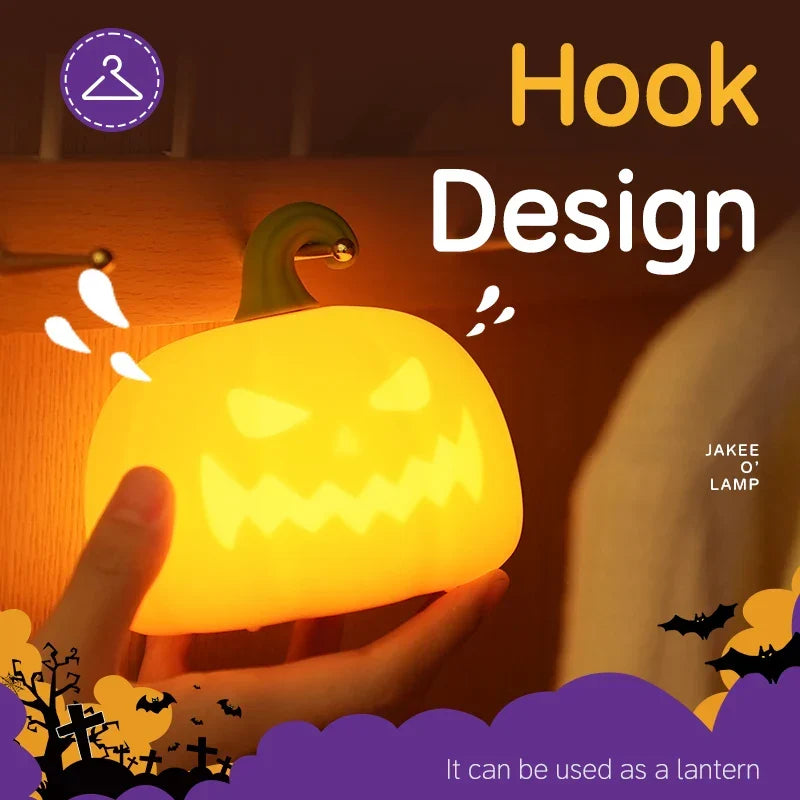 Halloween Night Light Silicone Cute Ghost Duck Pumpkin Lamp Halloween 2025 Nursery Battery-Powered Kid Safe Gift