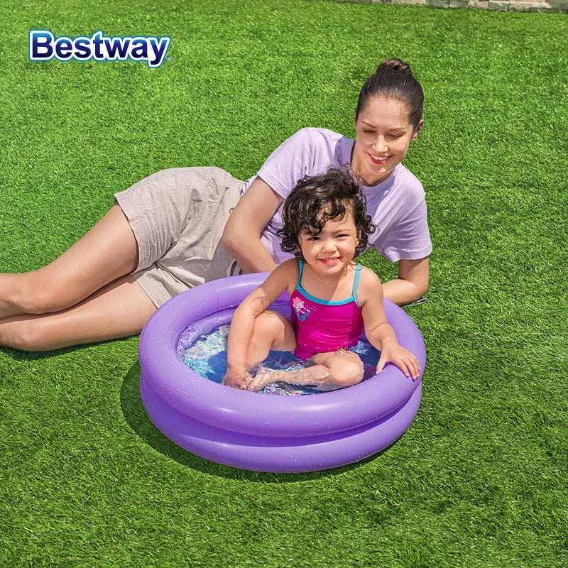 Inflatable Backyard Swimming Pool for Kids, 8ft Travel-Friendly Summer Play Pool with Sturdy PVC and Bright Colors