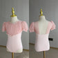 Light girls ballet leotard set - puff-sleeve top, tulle tutu skirt, polyester, for dance class