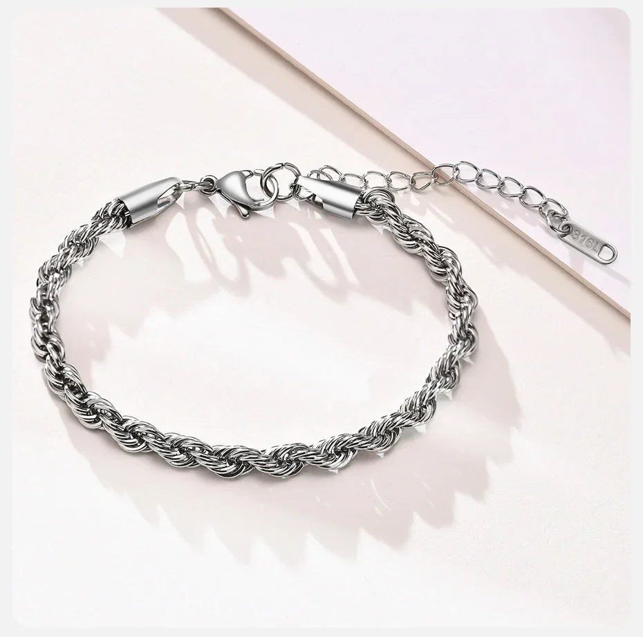 Steel Stainless Rope Chain Bracelet Twisted Singapore