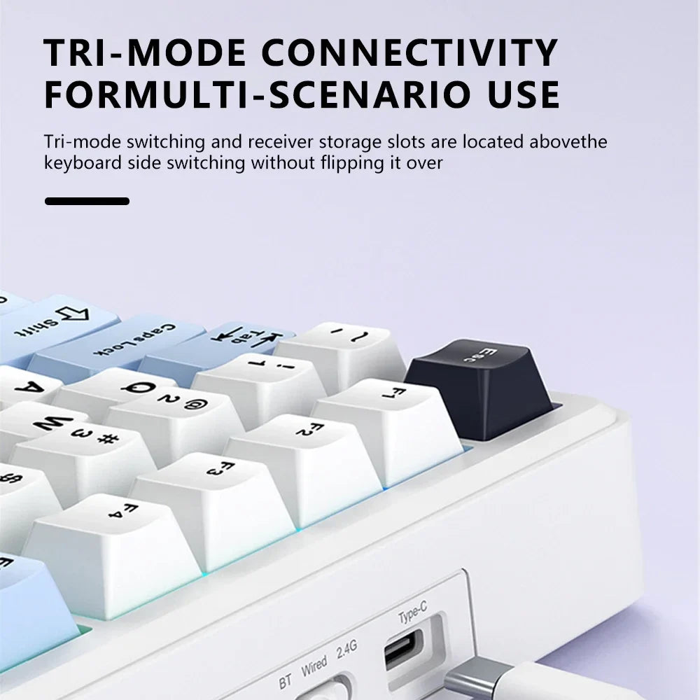 Gaming Mechanical Keyboard 75% Hot Swap RGB TFT Cordless