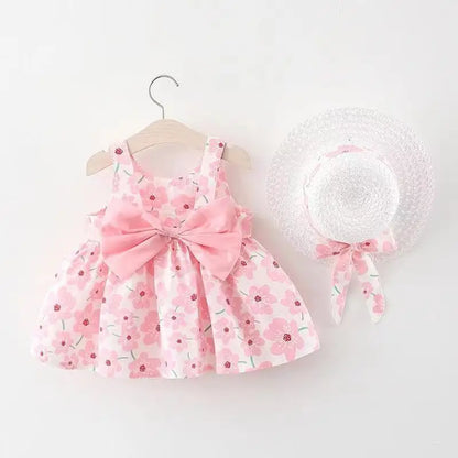 floral a-line, flowy cotton-polyester, for summer beach party – Plush baby girl dress