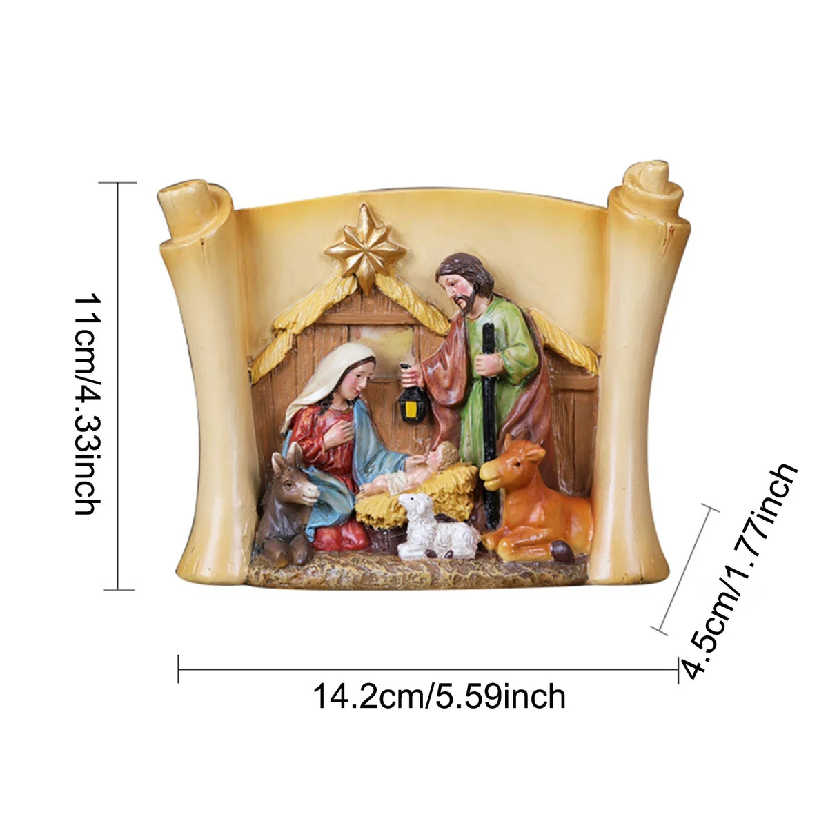 Scene Nativity Resin Figurine Holy Family Christmas Ornament For Desk Or Shelf Holiday Decor 2025 Gift