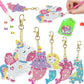 5D Diamond Painting Kit - DIY Unicorn & Mermaid Keychains for Kids, Great Arts & Crafts Gift for Ages 8-12, Easter Basket Stuffers
