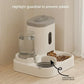 Feeder Automatic Cat Dog Bowl With Water Fountain Gray Dish