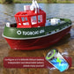 Powerful Dual Motor RC Tugboat Model - 1:72 Motor-Driven Remote Control Boat for Boys, Cordless Fun