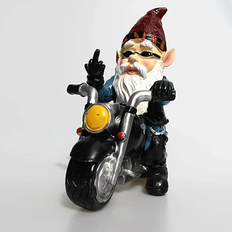 Gnome Garden Resin Statue Motorcycle Rider Dwarf Figurine Fall 2026 Outdoor Yard Decor Gift Idea