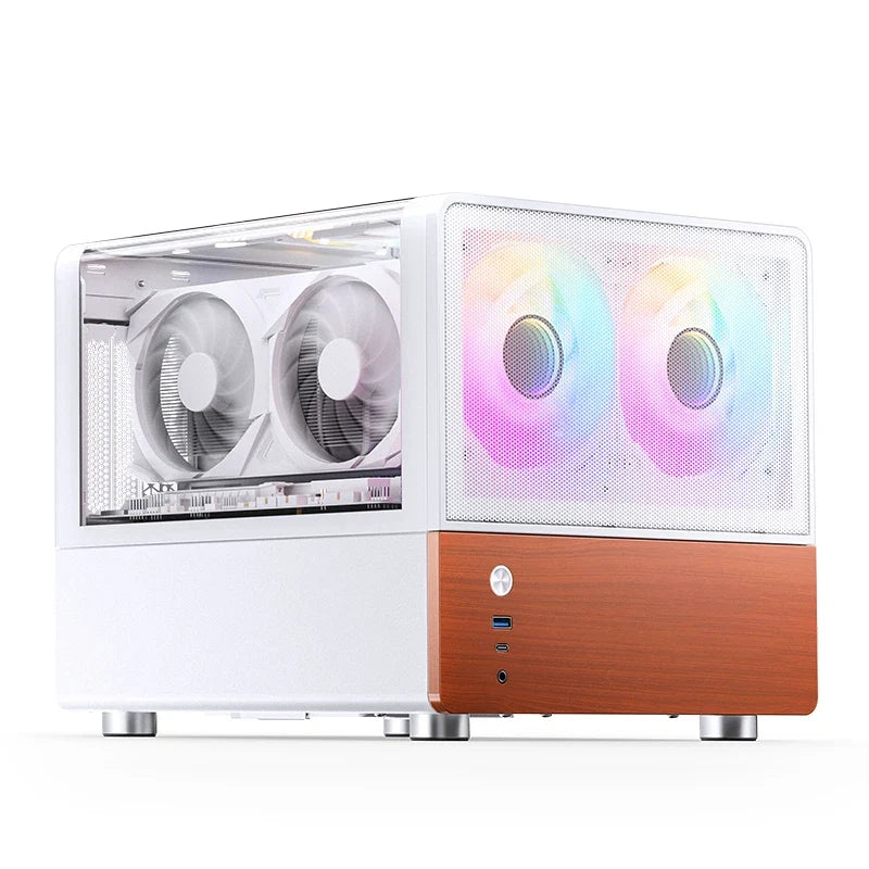 Mini ITX MicroATX PC Case Sea View Glass Travel-Friendly Gaming