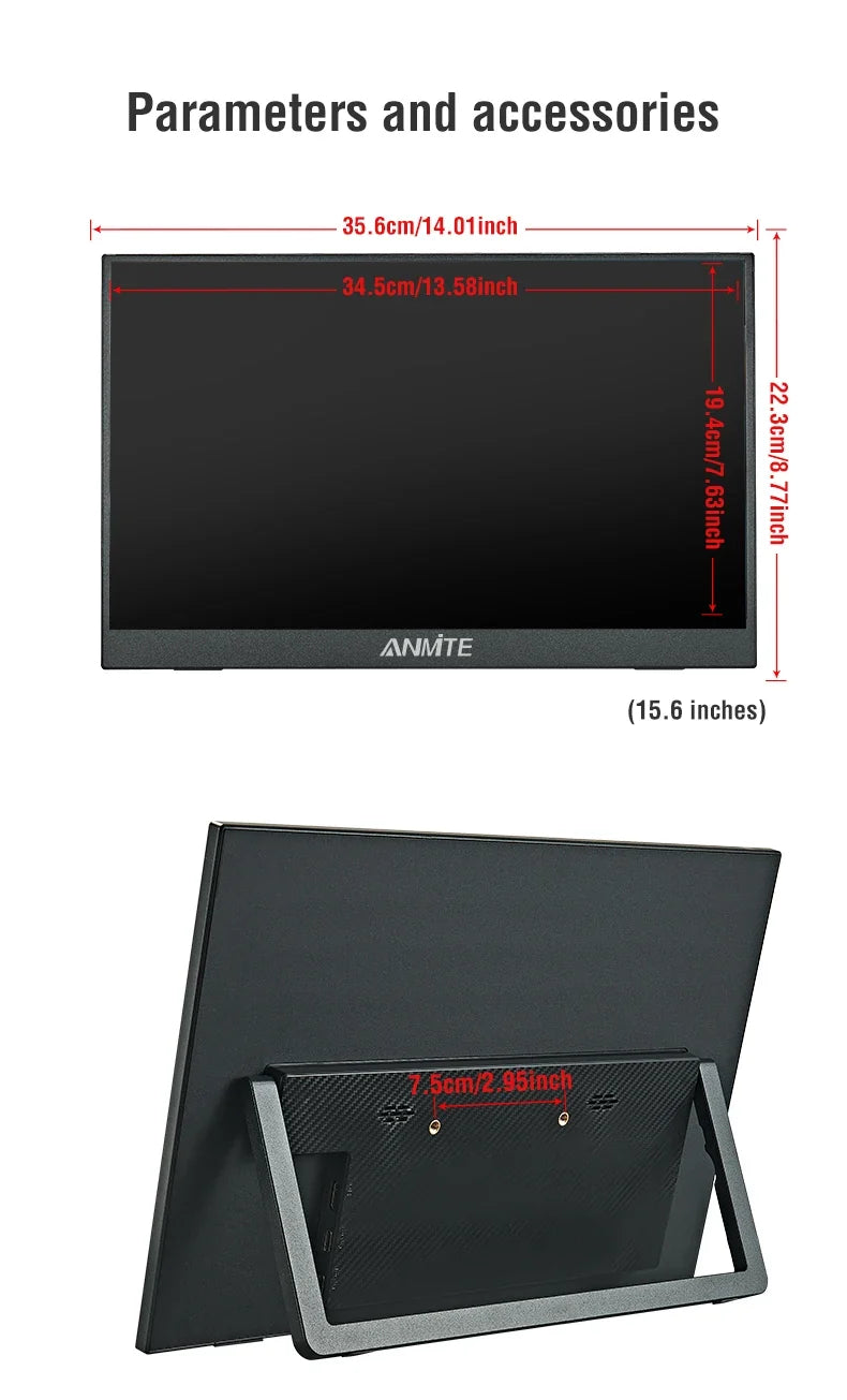 Travel-Friendly 15.6 Inch Touch Monitor 1080p HDR Gaming On The Go
