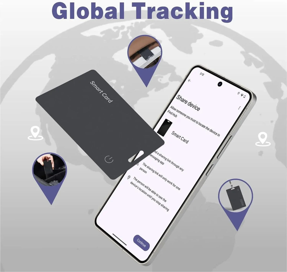 Cordless Battery-Powered Android Item Locator 2026 – Smart Wallet Tracker Card IP68 Water-Resistant