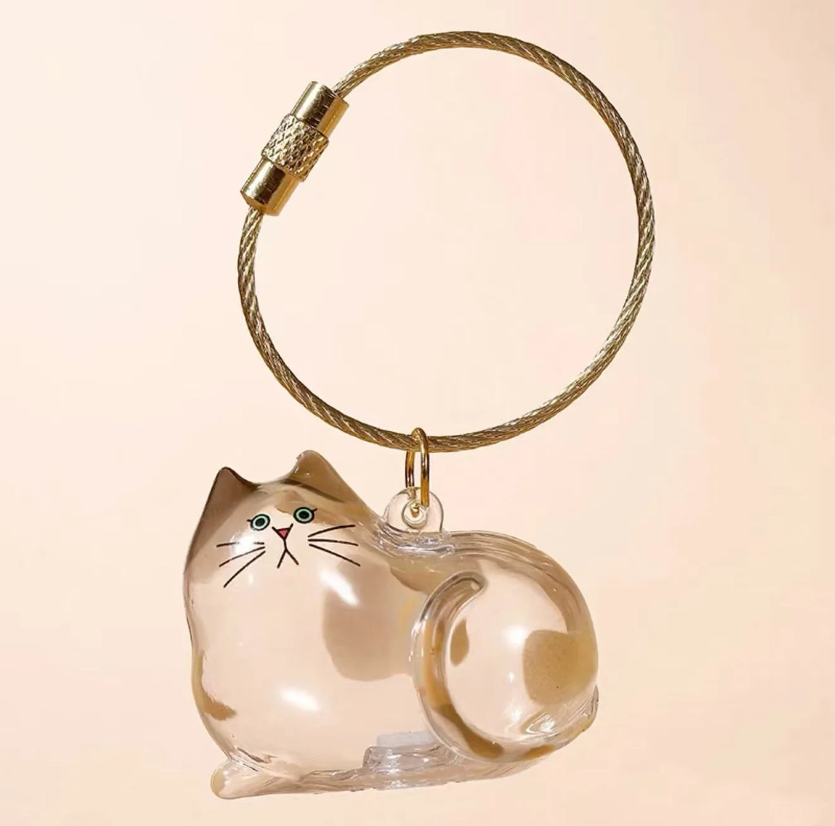 Hair Dog Keepsake Keychain Pendant Clear Resin Charm
