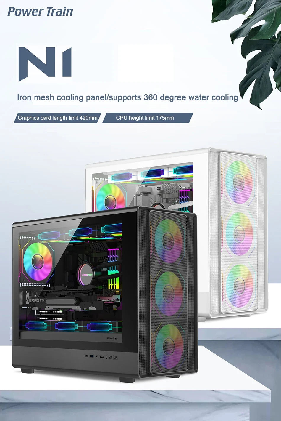 ITX Mini PC Case Tempered Glass 360mm Water Cooling