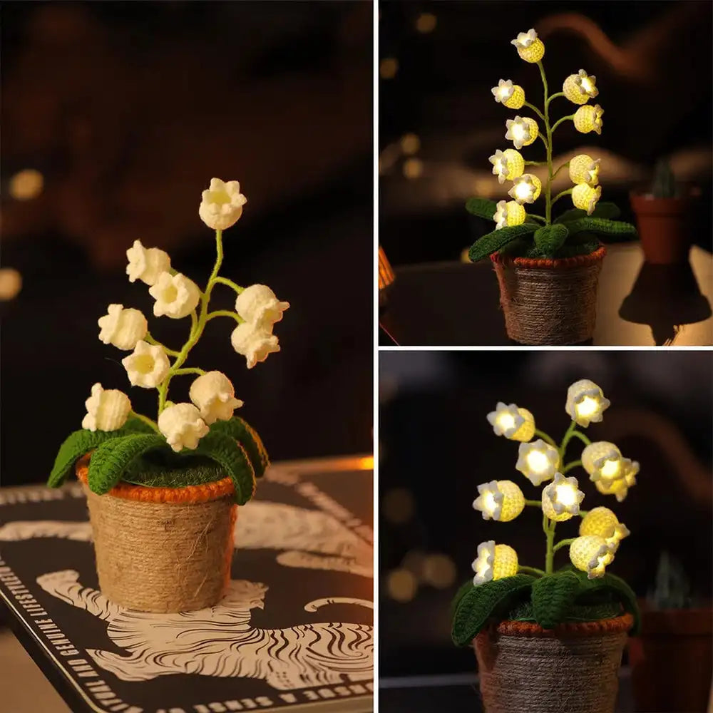Lily Knitted Of The Valley Cotton Rope Pot Lamp Cozy