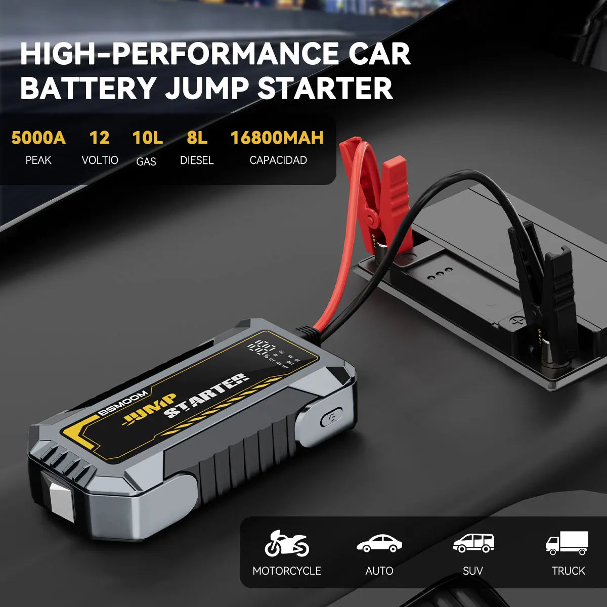 Jump Starter Power Bank 12V Car Booster Travel-Friendly Emergency Charger Fall 2025 Gift Idea