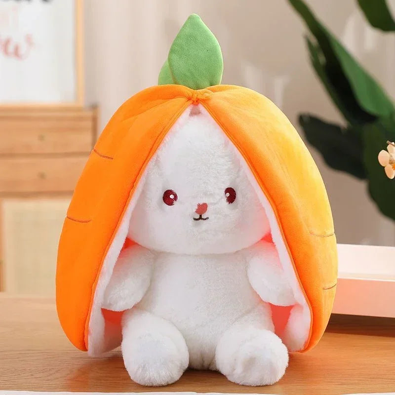 Bunny Plush 25cm Strawberry Carrot Transforming Toy Kids Birthday Gift Fall 2025 Cute Cuddly Surprise