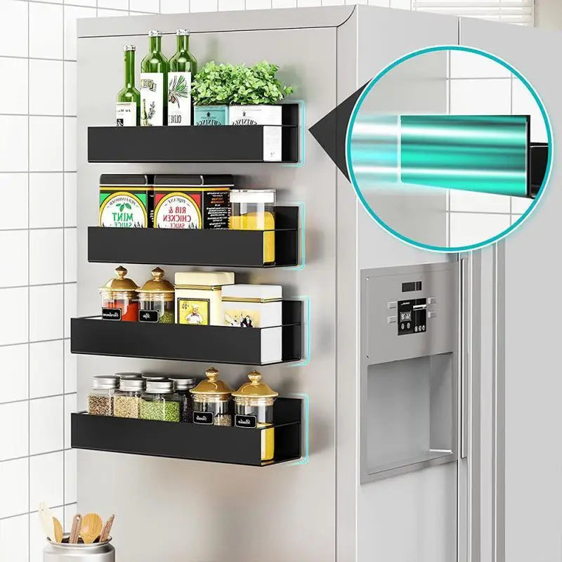 Refrigerator Magnetic Shelf Organizer Rack Space Saving